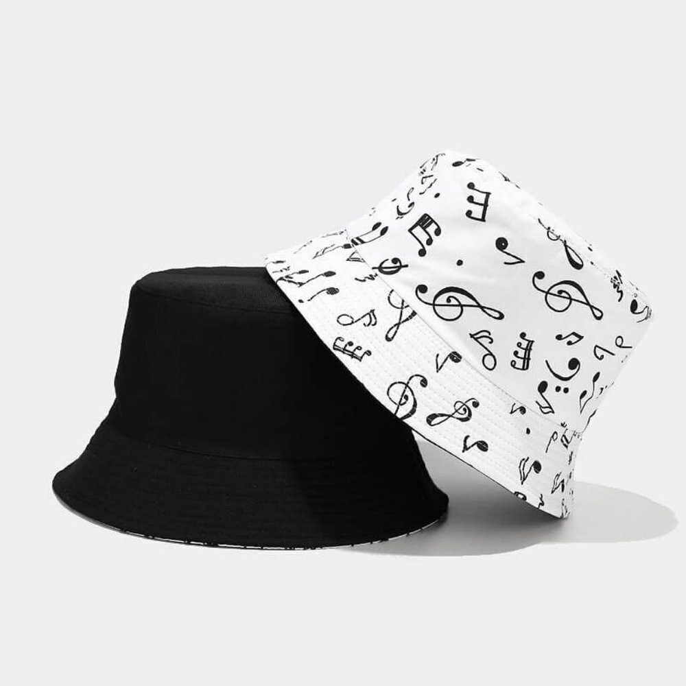Musical Note Pattern Bucket Hat - Picture 4 of 4